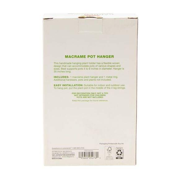 Garden Party Macrame Plant Hanger Indoor White - Picture 3 of 3